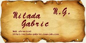 Milada Gabrić vizit kartica